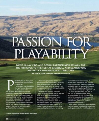 Golfweek Cover - Passion for Playability